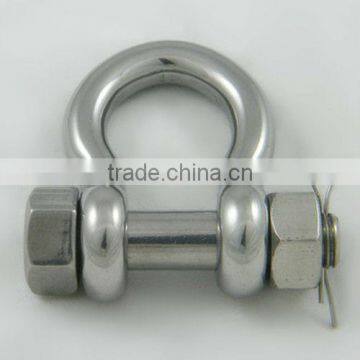 Stainless steel anchor shackle with over size bolt pin