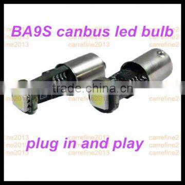 led car interior light 12v 1smd ba9s canbus error free xenon lamp ba9s smd 5050 led bulb ring light