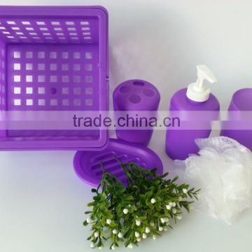 Fantasy collection purple 6pcs Plastic Bathroom Square Shower Caddy With Shrinking Packing