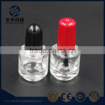 Small cylinder and luxury cap and brush sealing nail polish glass bottles