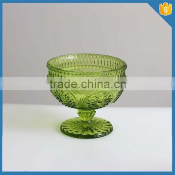 LXHY-EC0818 green colored glass goblet