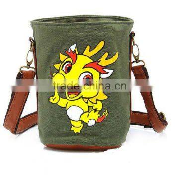 Chinese zodiac trunk canvas shoulder bag