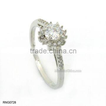 Simple Fashion Engagement Wedding Antique Copper Ring Plated White Gold photo-3