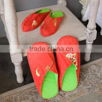 red peony handmade slipper