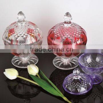 HOT SALE BIG COLOURED GLASS CANDY BOWL