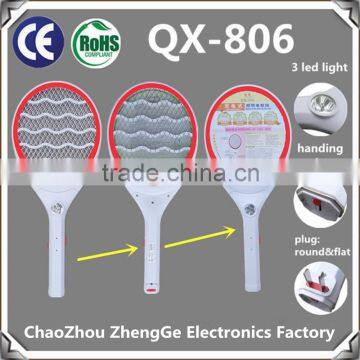 QX806-2 rechargeable lectronic mosquito catcher swatter hit fly swatter