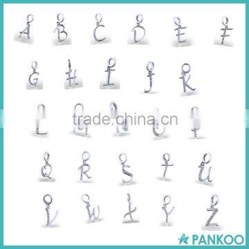 925 Sterling Silver Slide Letter charms, Alphabet Letter charms Wholesale