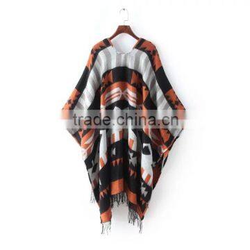 Women's Cape Poncho Sweater Knitwear With Tassels