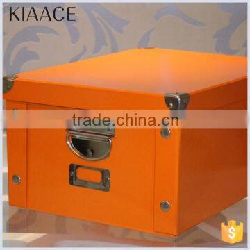 Orange custom logo size printed china file storage box