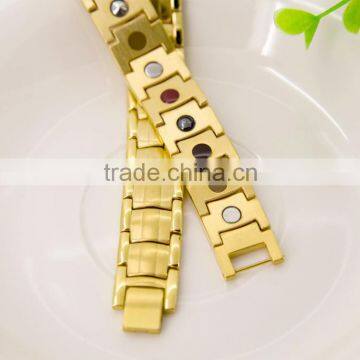 Unique Product High Polish Magnetic Full Gold Bracelet Designs Men photo-4