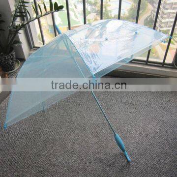 sell hot manual open light blue 0.1mm pvc transparent umbrella