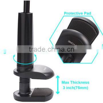 Flexible Adjustable Gooseneck Clip On Desk Kitchen Table Holder Mount for 4-8 Inch