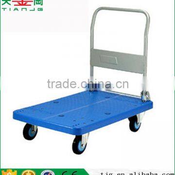 TJG high quality 4 Wheels Mute Folding Hand Push Cart hand Cart Platform Cart