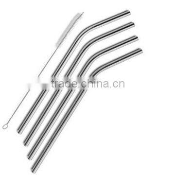 4 Eco metal straw stainless steel drinking straw plus 1 brush Reusable