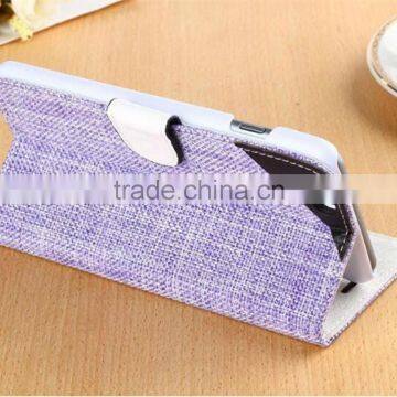 Classic Mix-color Cloth Material Case For IPhone 6s Luxury Stand With Card Slot