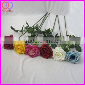 individual single stem red artificial roses bulk with leaves