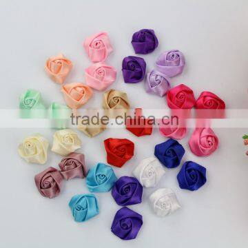 Wedding decor high quality silk rose flower artificial rose flowers handmade ribbon flower