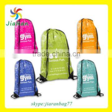 Nylon 210D drawstring rucksacks royal blue Bags Printing - 1+1 (same one colour logo on both sides)