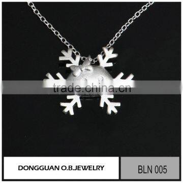 Fashion Pure 925 silver necklace private label snowflake necklace