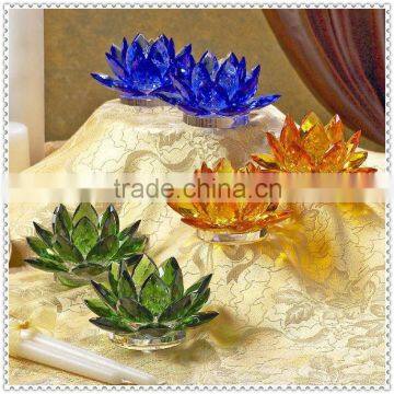 Colorful Wholesale Crystal Feng Shui Grass Lotus For Home Decoration photo-1