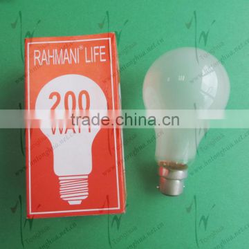 200W Frosted Bulb, A70 E27, 110-130V, 220-240V