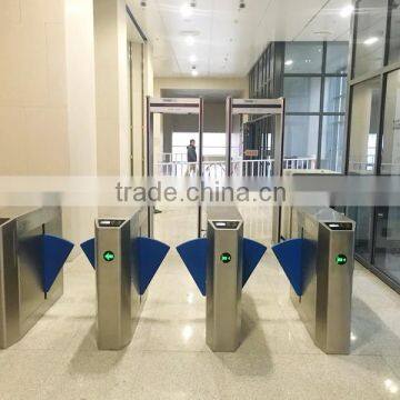 Building Wider Opening Pedestrian Access Control Gate Flap Turnstile Gate with Safety Infreared Sensors