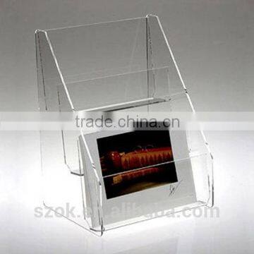 Organic glass new clear acrylic brochure display holder custom