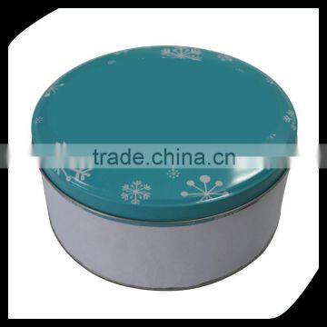 christmas gift snowman printed round metal tin box set,household metal tea box/Round decorative christmas gift tin boxes
