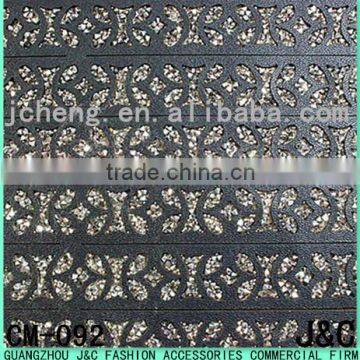 Black Color Flower Shaped Adhesive Rhinestone Sheets photo-2