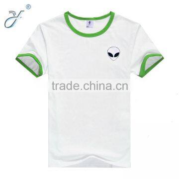 Custom O-Neck Raglan Sleeve and Collar Cotton Alien T Shirt