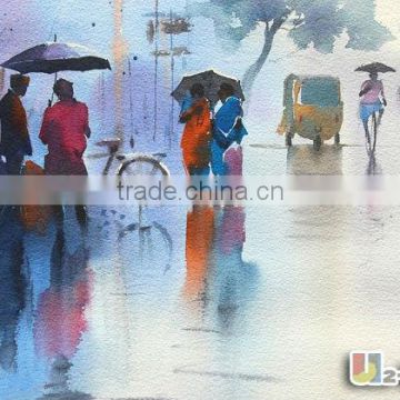 Landscape painting watercolor painting