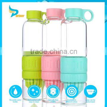 Portable My Water Bottle Heat Resistant 500 ml Glass Juice Fruit Infuser Water Bottle