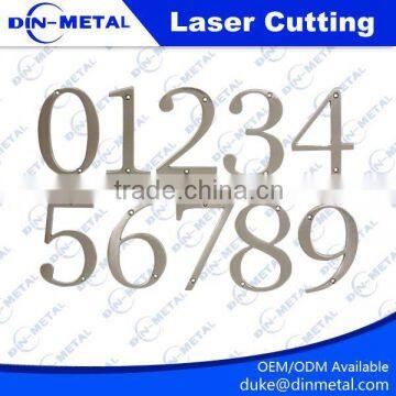 OEM custom laser cutting thin stainless steel letters and number