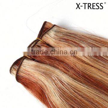 18inch P 33 and 613 Dark Aubrun and Bleach Blond 105 Gram Good Ratio Remy Cuticle Intact Virgin Mongolian Human Hair Extension photo-4