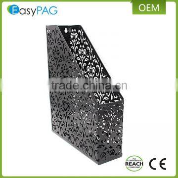 Wholesale Embossing 1 Compartment Wrought Iron Office Desk File Magazine Rack photo-5