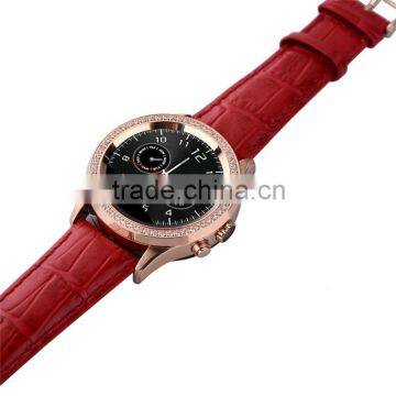 NO.1 D2 Diamond Smart Watch-RED for Female MTK2502 UV Detect CVC6.0 Noise Reduction ECG Heart Rate 0.3MP Camera