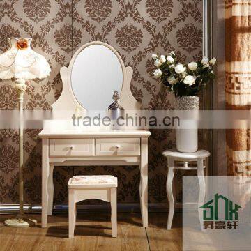 2014 Hot Selling White Dressing Table HA-A# Wooden Dressing Table With Mirror and Stool Modern Dressing Table With Mirrors