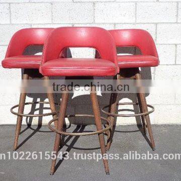 Modern Leather Bar stool with back, industrial Leather Bar stool with leather cushion