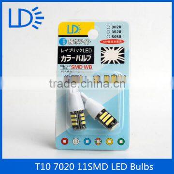 12v Car Lighting Led Bulbs 11smd 7020 T10 Led Car Width Light