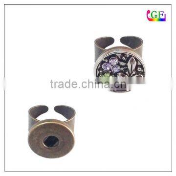 Customized changeable snap button adjustable ring