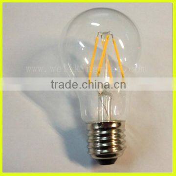 2014 New Arrival Factory 6W LED Filament Bulb A60 E27 Lamp Base Replace 50W Incandescent Filament Lamp