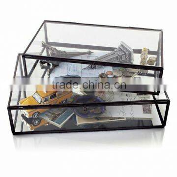 Glass T-light holder, Glass Box, Decorative Glass Box,Jewellery Box, Glass Box, Multipurpose Storage Box