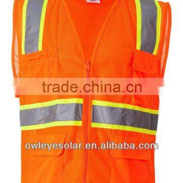 customized reflective safety mesh vests with multi pockets