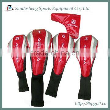 Good price red pu golf driver head cover