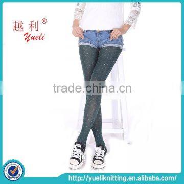 2015 New fashion beautiful jaquard sexy white dots women pantyhose