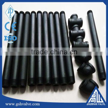 black malleable cast iron pipe fittings floor flanges and elbow tees