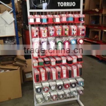 custom retail shop floor standing product hook metal display rack