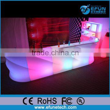 2016 newly bar furniture colorful wave grain led rechargeable lighting bar counter