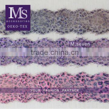 good looking 100% elastic spun lace eyelash lace trim in multiple color for choosing