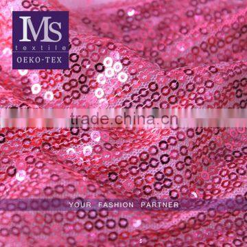 Newest Design cheap shiny red stretched sequin waterproof upholstery fabric